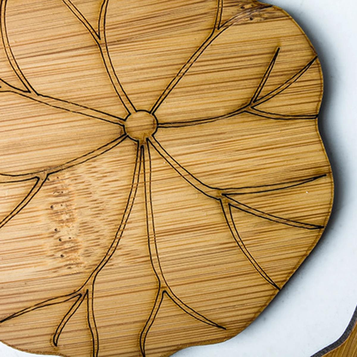 

6pcs Lotus Coaster Bamboo Drink Coasters Cup Mats Wooden Table Protection For Home Cafe Wedding Glass Cup Teacup Mat