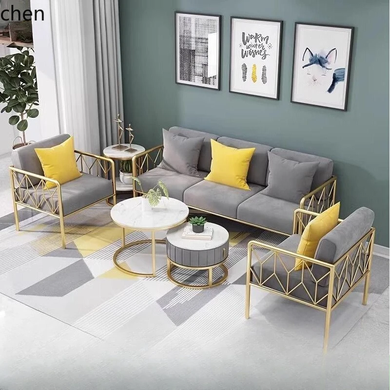 

Reception Sofa Clothing Store Nail Shop Sales Office Negotiate Card Seat Sofa Coffee Table Table and Chair Combination
