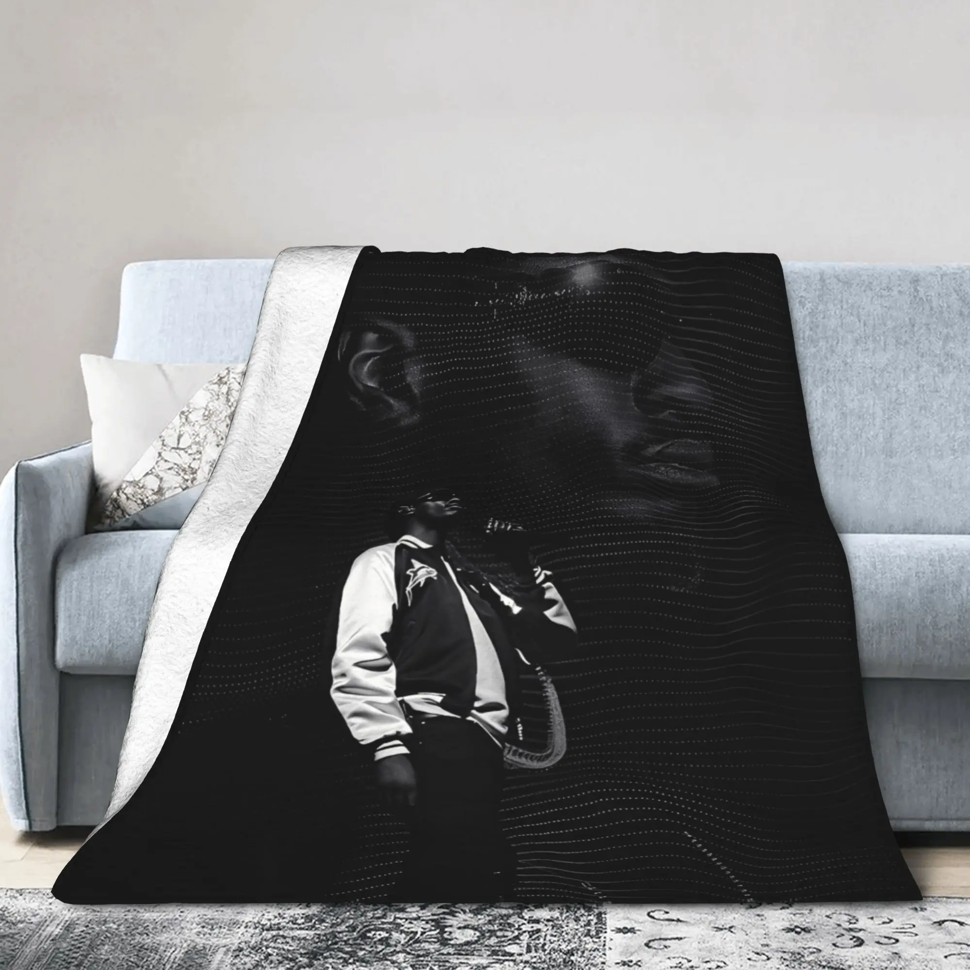 

Вязаное одеяло Hommage Werenoi Rapper, флисовое одеяло Legend Never Die, теплое одеяло для покрывала, портативное одеяло