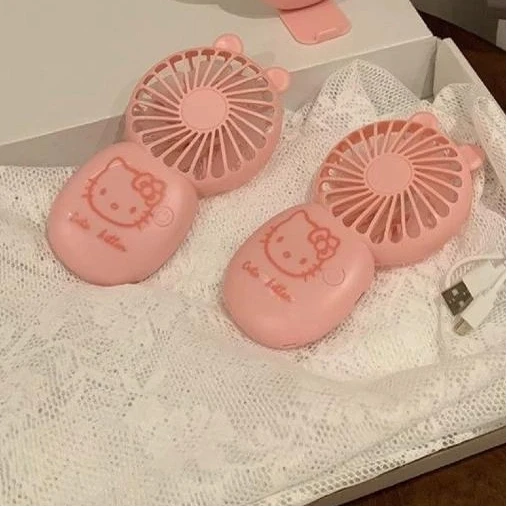 

Kawaii Cute KT Cat Portable Outdoor Usb Small Fan Cartoon HelloKitty Small Fan Handheld Fan