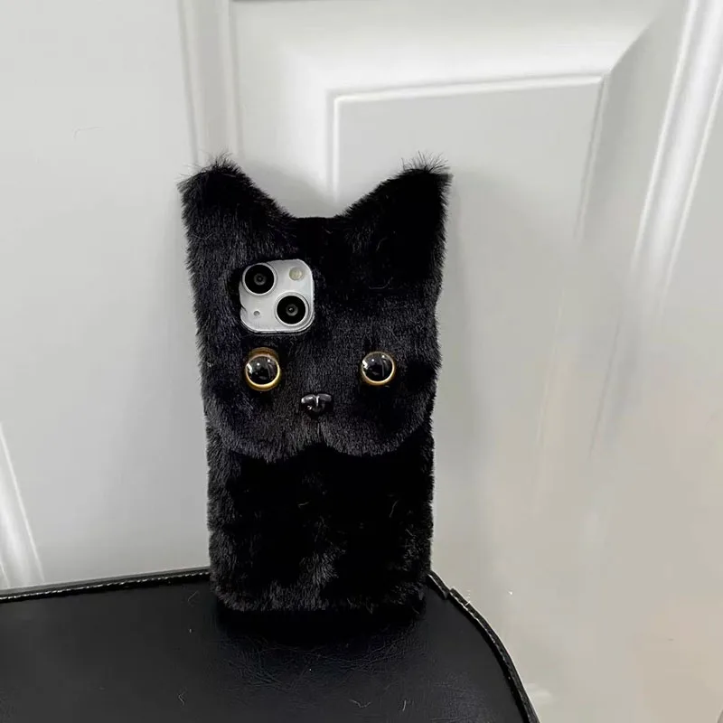 Winter Hair 3D Doll Cat Phone Cases For Xiaomi 17 Pro Max Mi Poco F8 Pro F6 F5 M7 M6 M5 M4 X7 X6 X5 X3 NFC Cover Shell Girl Gift