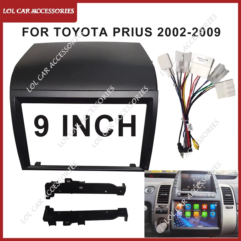 9 Polegada para toyota prius 2002-2009 2 din unidade principal rádio do carro android estéreo mp5 gps player fáscia painel embalagem quadro instalar
