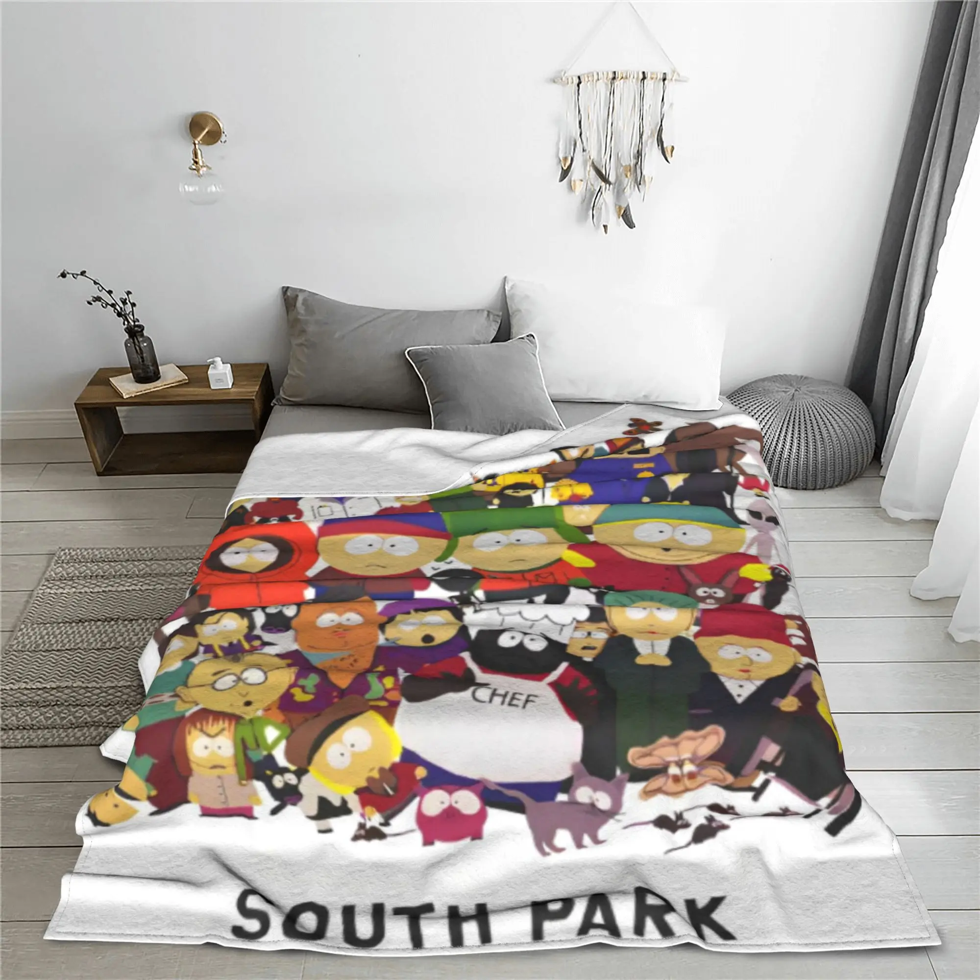 Southes Cartoon Parks RPG Game Knitted Blankets Fleece Cute Funny Warm Throw Blankets for Airplane Travel Bed Rug Piece