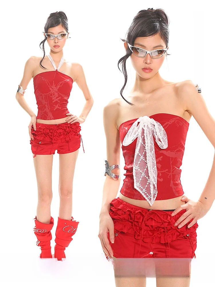 

Женский укороченный топ UNCMHISEX в стиле ретро с кружевным принтом, летняя уличная одежда, облегающий жилет, уличный стиль