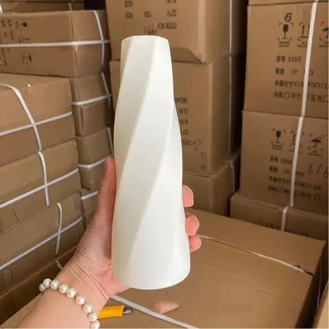 플라스틱 꽃병 흰색 모조 세라믹 꽃 냄비 식물 바구니 북유럽 결혼식 장식 식탁 침실 홈 장식