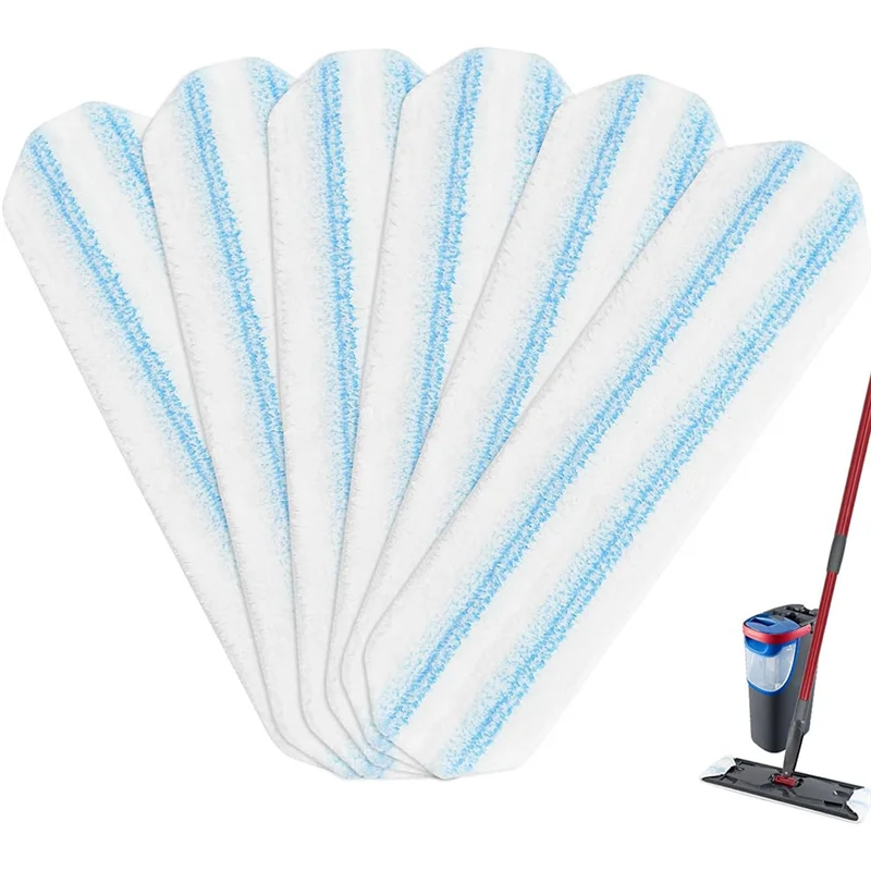 【24H-Sale!】6 Pcs Mop Pads Replacements Washable & Reusable Mop Pad Refills For Ocedar H2pro Flat Mop, Durable Mop Heads Replacem