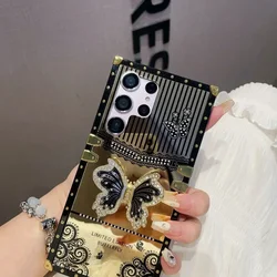 For Samsung Galaxy S23 FE S25 S24 S22 S21 Ultra Plus A15 A05S A05 A54 A55 A34 A15 A35 A06 A16 A26 A36 A56 AButterfly Stand Cover