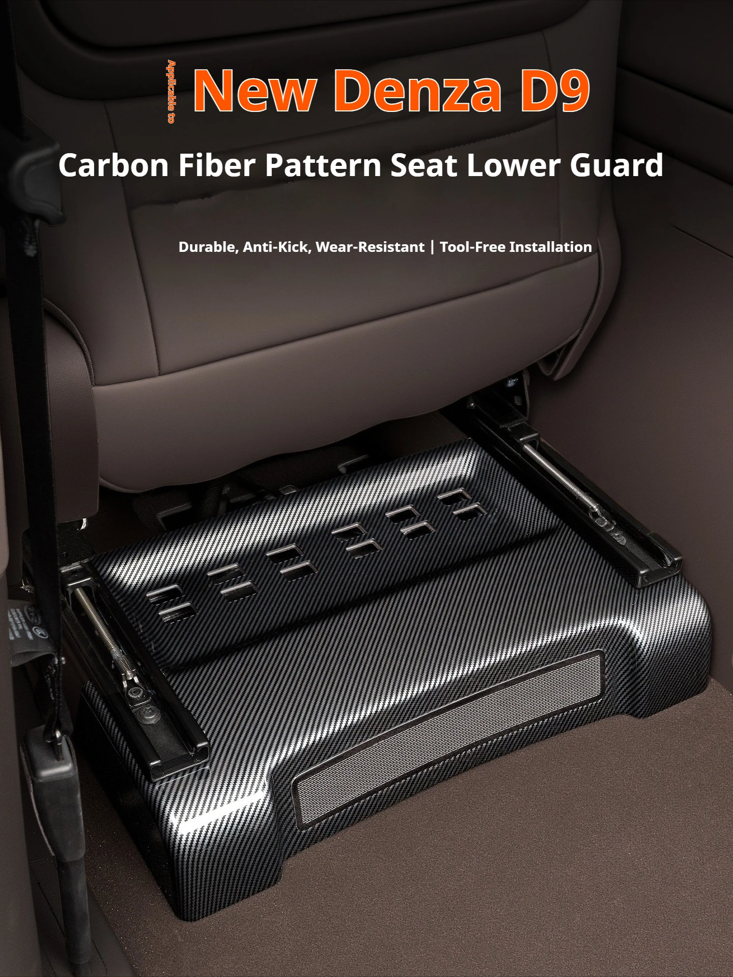 Seat Air Outlet Cover Kick Plate for DENZA D92022-2026 Carbon Fiber Patterned Protective Panel Under The Seat Car Accessories