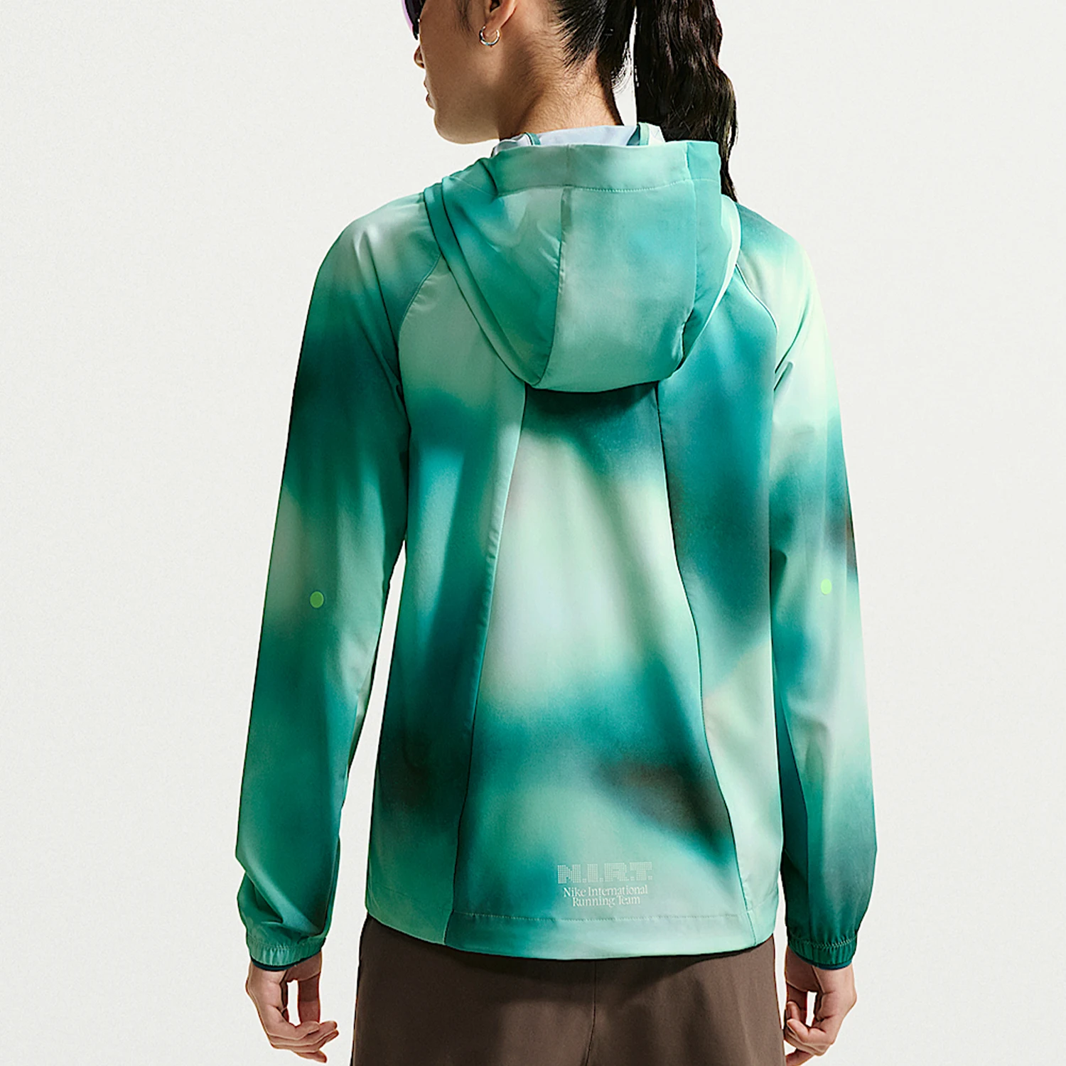 Nike genuine women's fashionable hooded zipper long sleeved running sports jacket IV6614-373