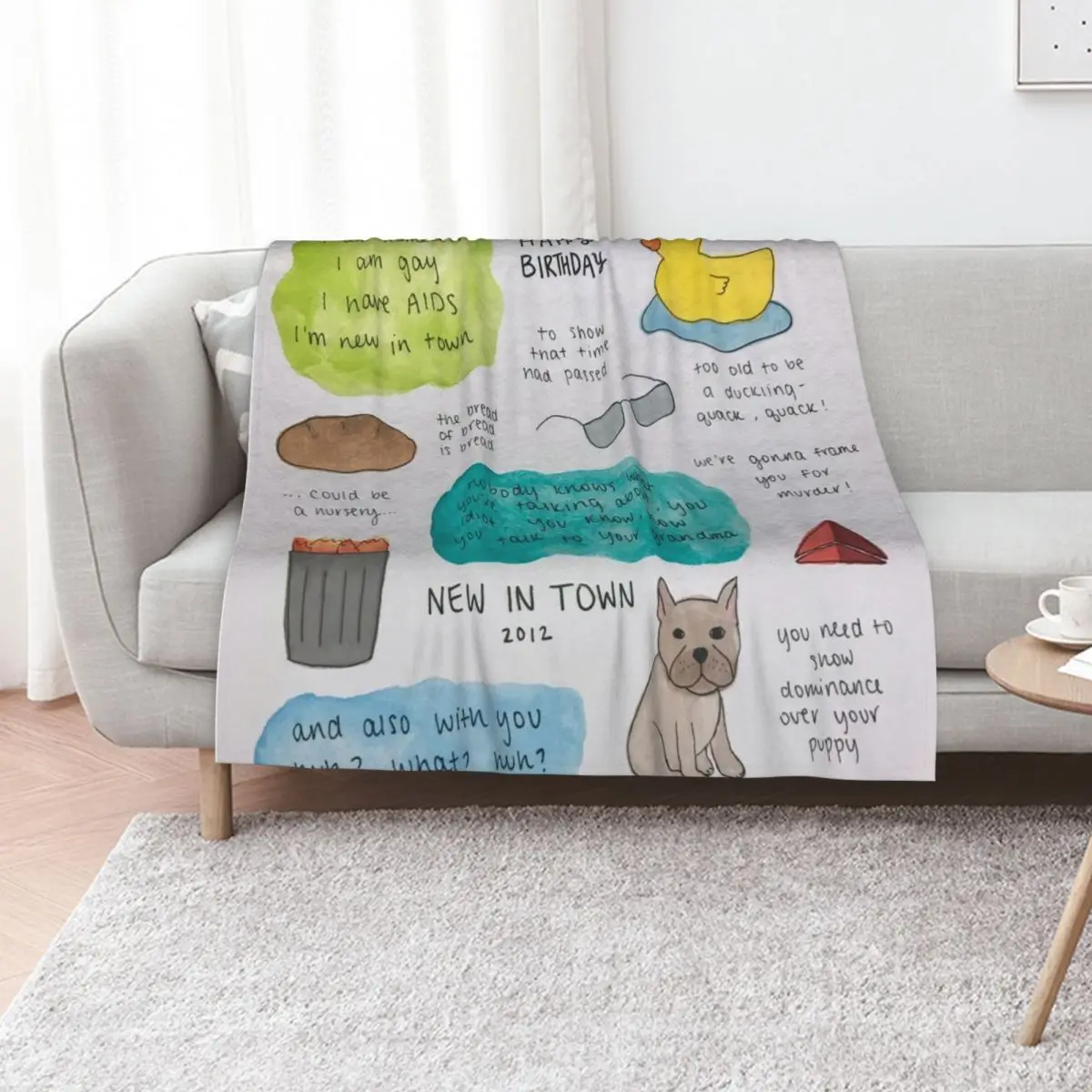 

john mulaney quote collage Throw Blanket decorative Bed covers Plaid on the sofa Plaid Blankets