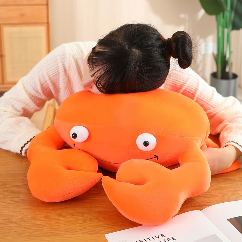 Jouet crabe rouge en peluche, doux et confortable, coussin en forme d'animal de mer, cadeau d'anniversaire pour un ami