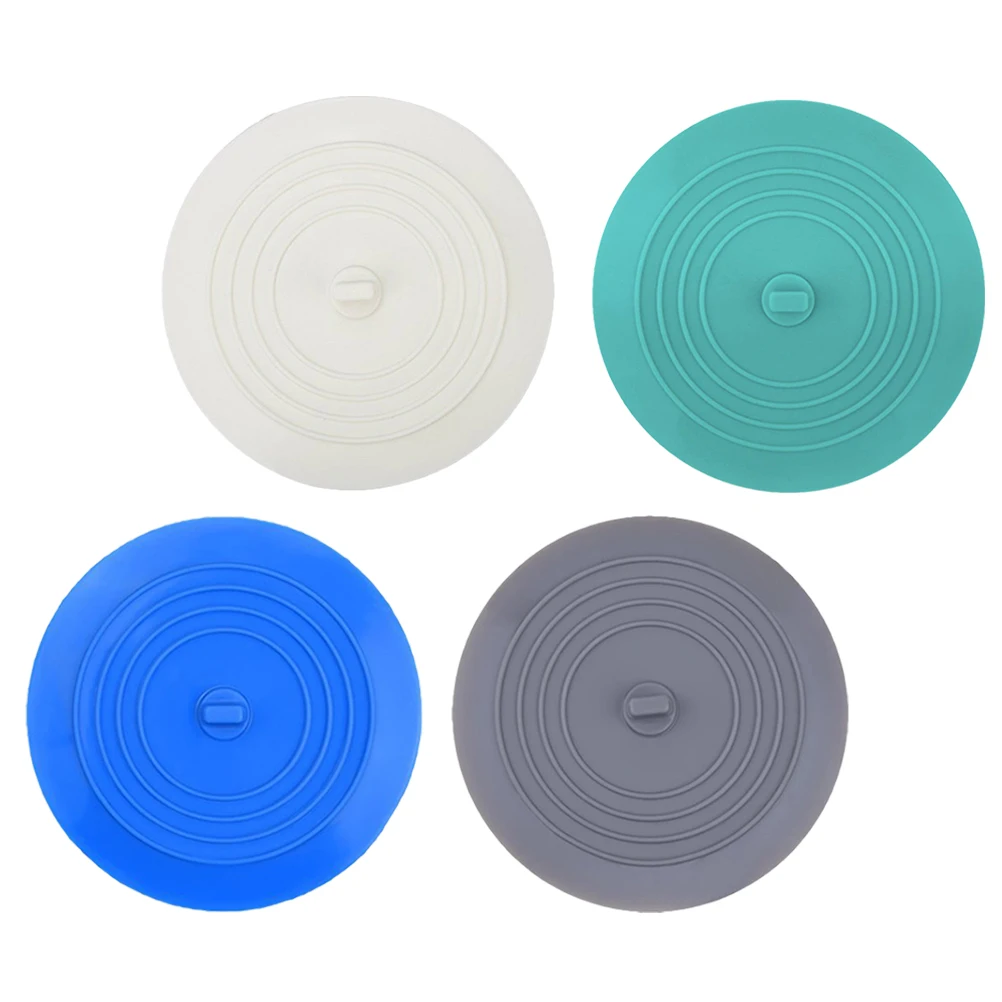 

4 Pcs Silicone Sink Stopper Bath Tub Plugs Drain Covers Grey Blue Green White Large Size Sealing Kitchen Bathroom