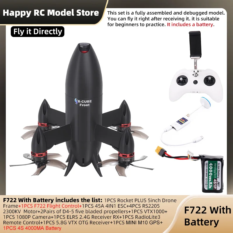 Rocket PLUS 5inch FPV Drone Frame Kit Carbon Fiber Racing Quadcopter Freestyle INAV Beatflight F722 Ardupilot Flight Control