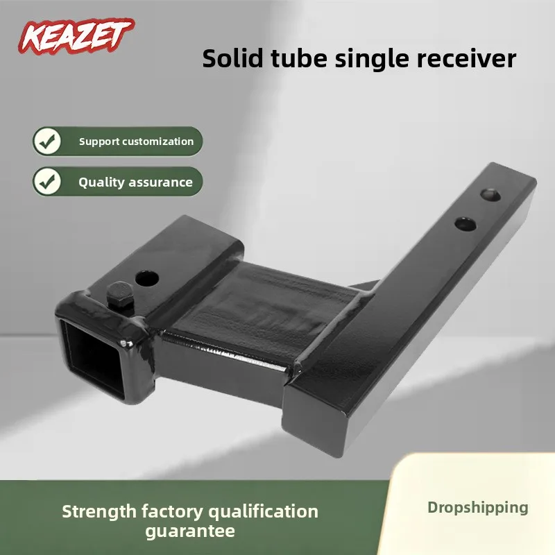 2 Inch Trailer Hitch Receiver Extension Adapter, Solid Manganese Steel Square Mouth Tube Arm with Double Pin Holes, Anti Rattle