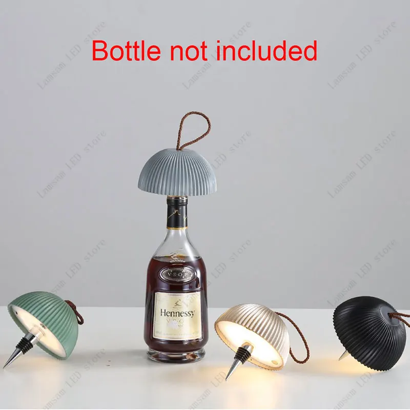 

Creative Cordless LED Bottle Lamp USB Rechargeable Touch-Sensing Tricolored Dimmable Bedside Desk Light ABS Pendant Light