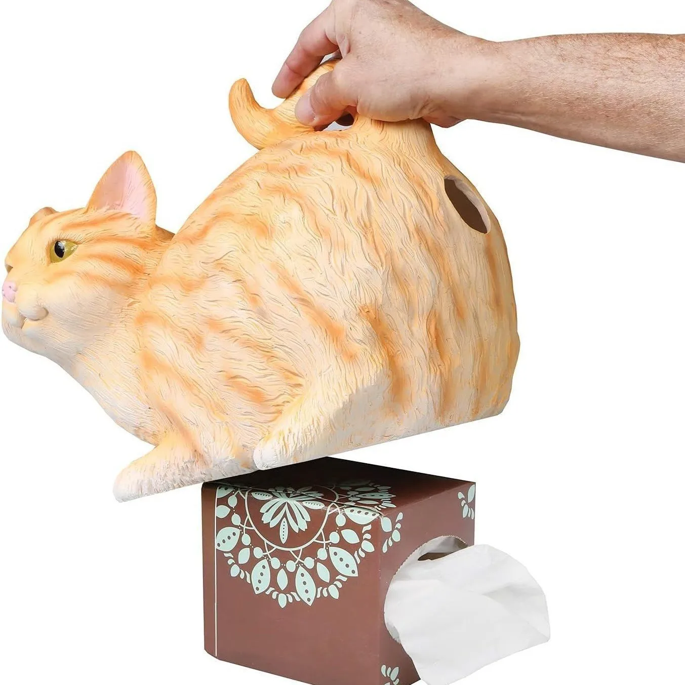 New Cute Simulation Cat Butt Tissue Box Modern Light Luxury Style Desktop Decorative Ornaments Novelty Resin Crafts Tissue Box