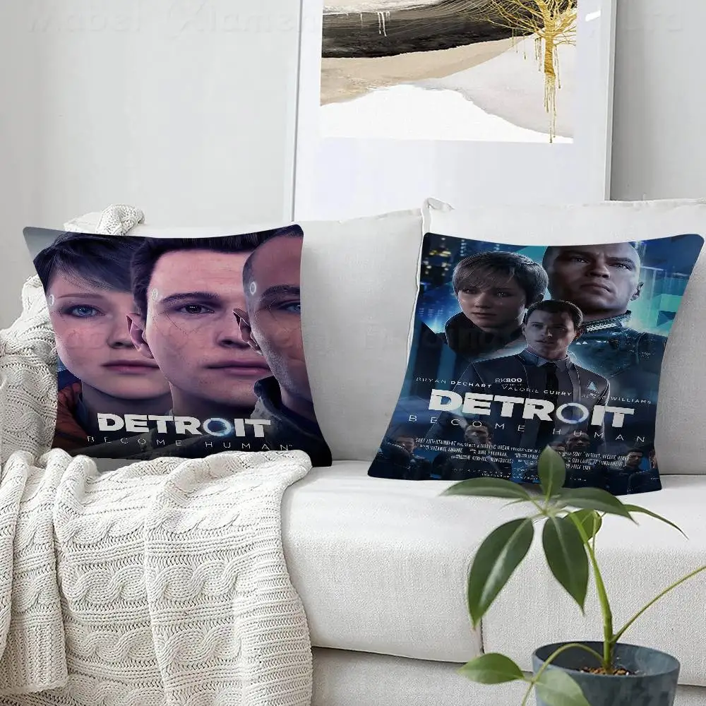 Detroit Become Human Vintage Cushion Cover Inches Farmhouse Decor Home Throw Pillow Covers For Couch Decorations