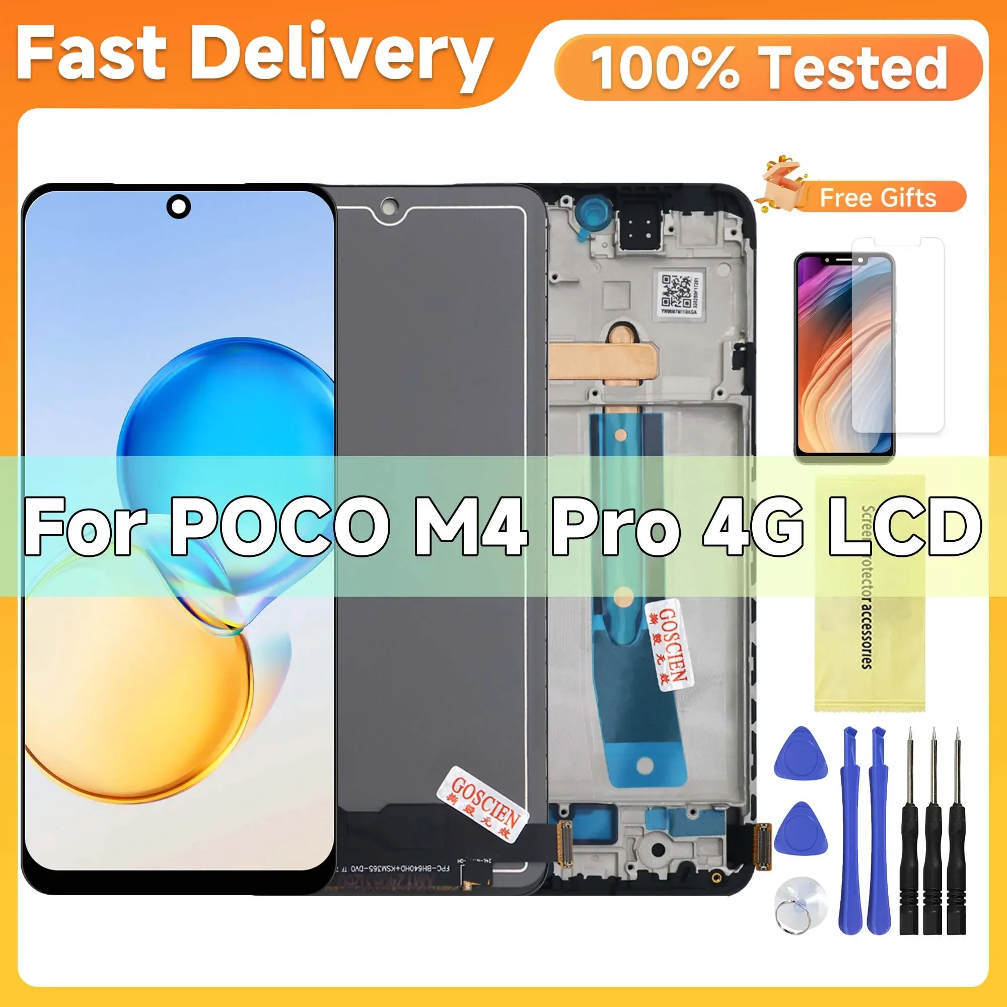 

6,43 "ЖК-дисплей для Xiaomi Poco M4 Pro 4G, ЖК-дисплей, сенсорный экран, дигитайзер в сборе, замена для Poco M4Pro 4G LCD