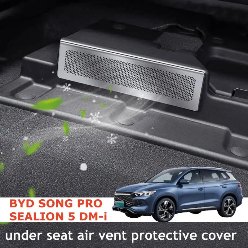 For BYD SONG PRO SEALION 5 DMi 2026 2025 2024 Under Seat Air Outlet Flow Vent Intake Grille Protect Cover Accessories