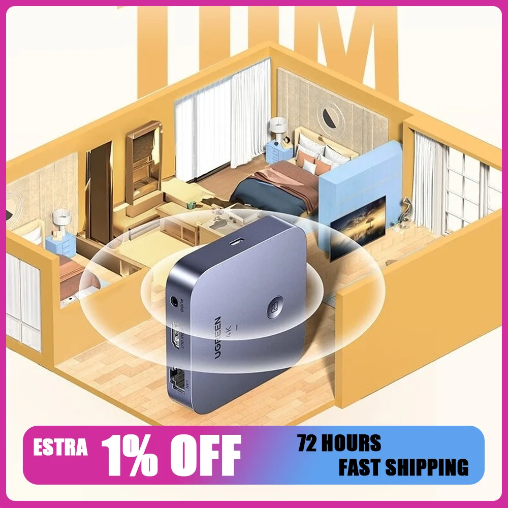 UGREEN CM703 4K Wireless HDMI Display Adapter Screen Mirroring Receiver for Phone Laptop TV Projector Monitor