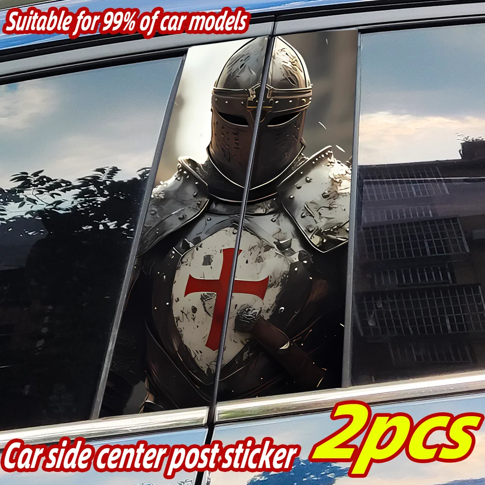 

Crusades Car Stickers Knight Auto B Pillar Waterproof Center Column Decor Cover Scratches Car Doors Pillar Decals Accessories