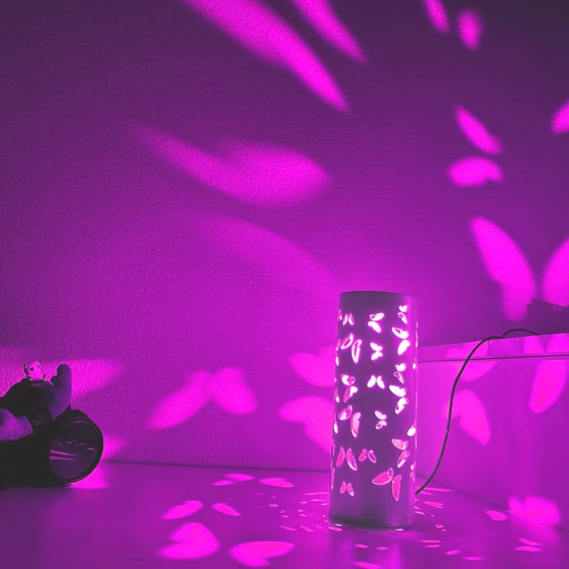 New Bamboo Night Light Creative Decorative Table Lamp USB Projection Lamp Butterfly Shadow Decorative Atmosphere Light