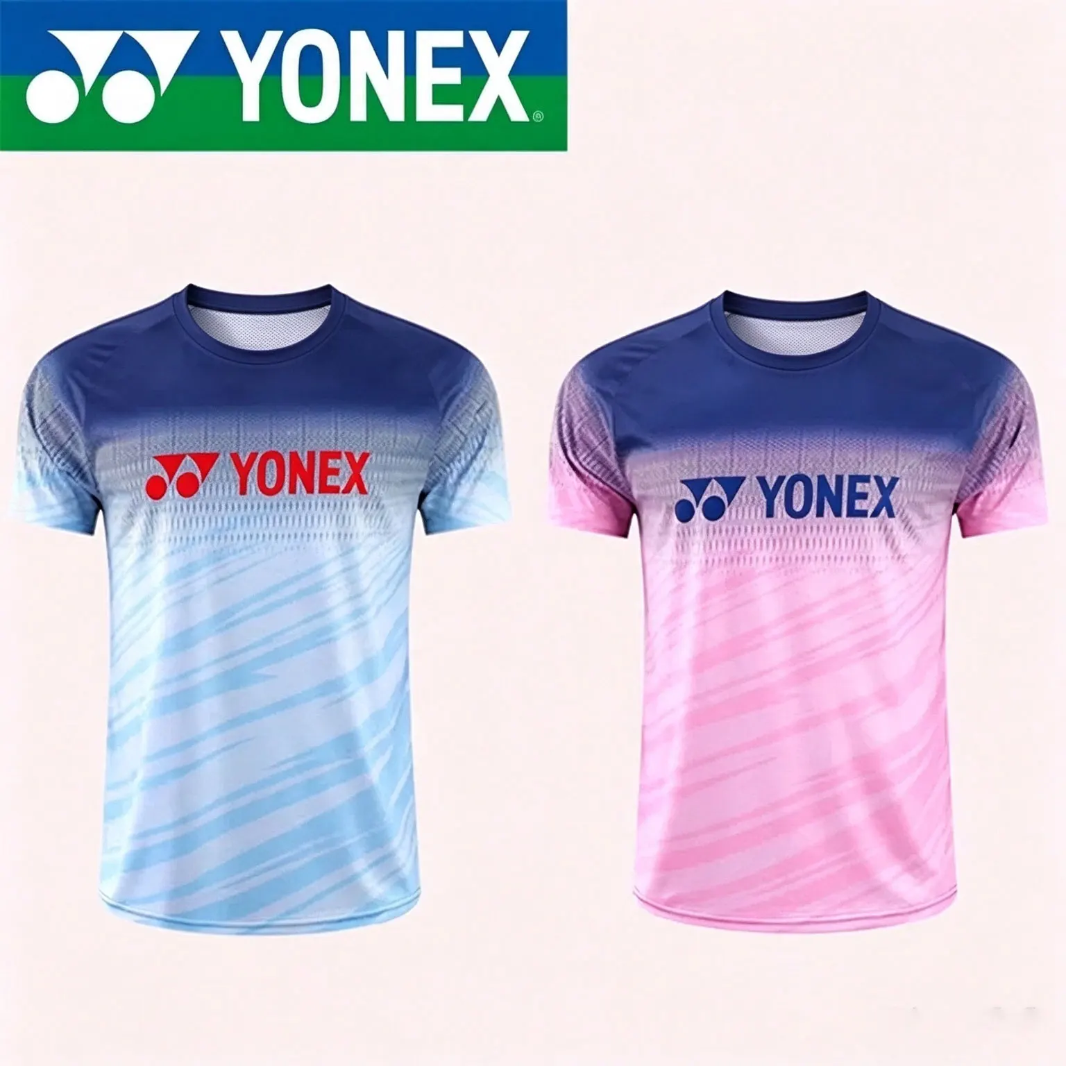 YONEX Herren-Badminton-Uniform, schnelltrocknend, atmungsaktiv, schweißabsorbierend, kurzärmelig, für Wettkampf und Training. – Detail 2