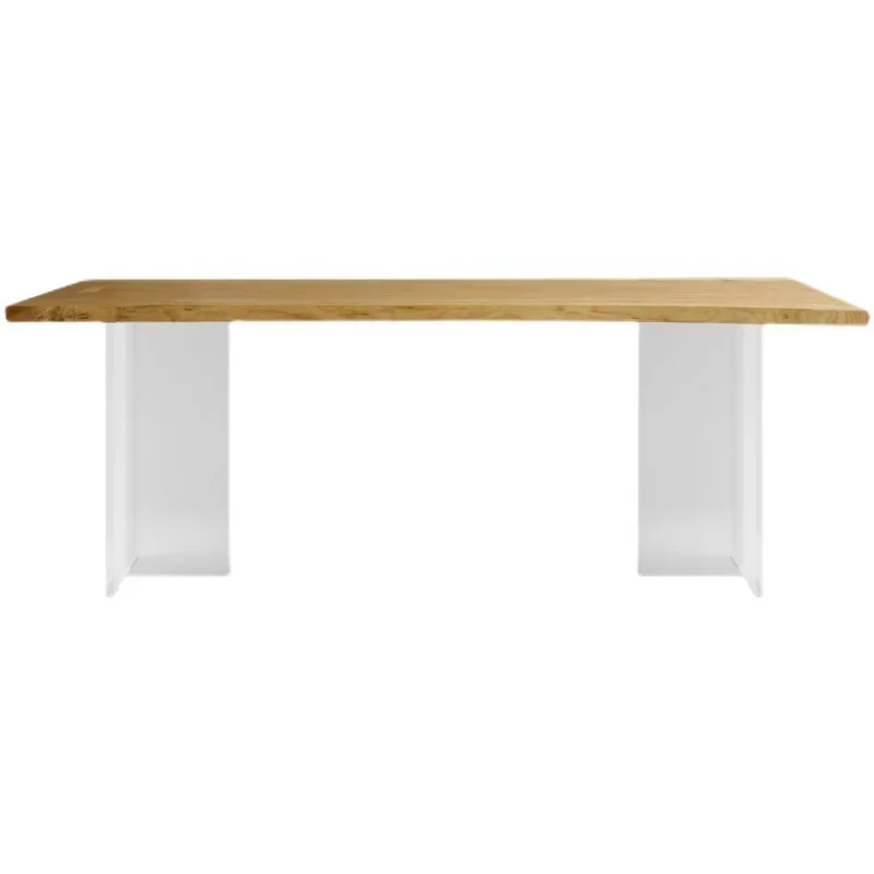 Ash wood solid wood dining table creative natural edge log large board table