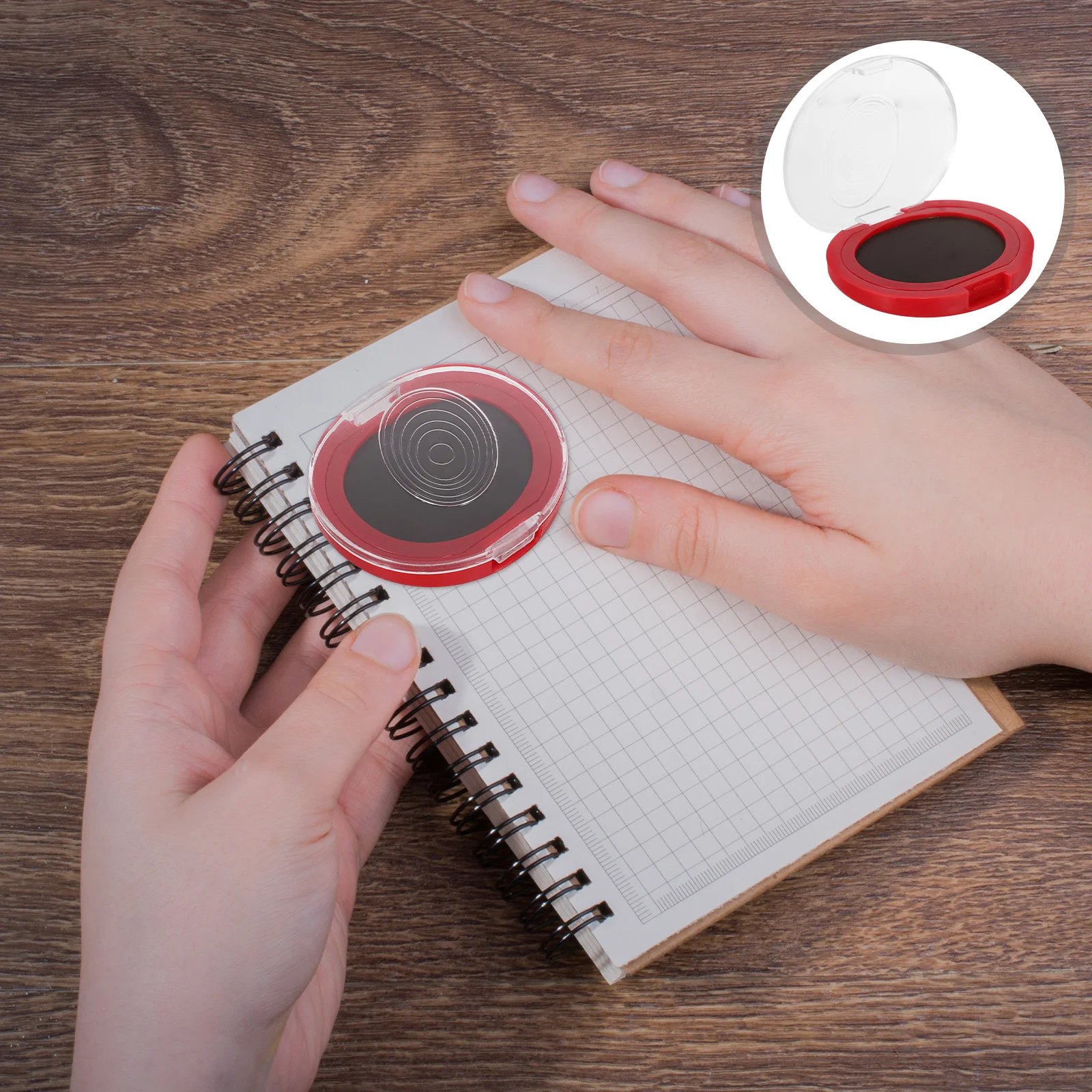

4Pcs Fingerprint Ink Pad Red Quick-Drying Thumbprint Pad Compact Portable for Office Classroom Identification Notary