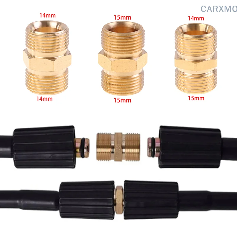 High Pressure Washer Hose Extension Connector Adapter Copper M22 14mm And 15mm Male Thread Female Hose Coupler Adaptor