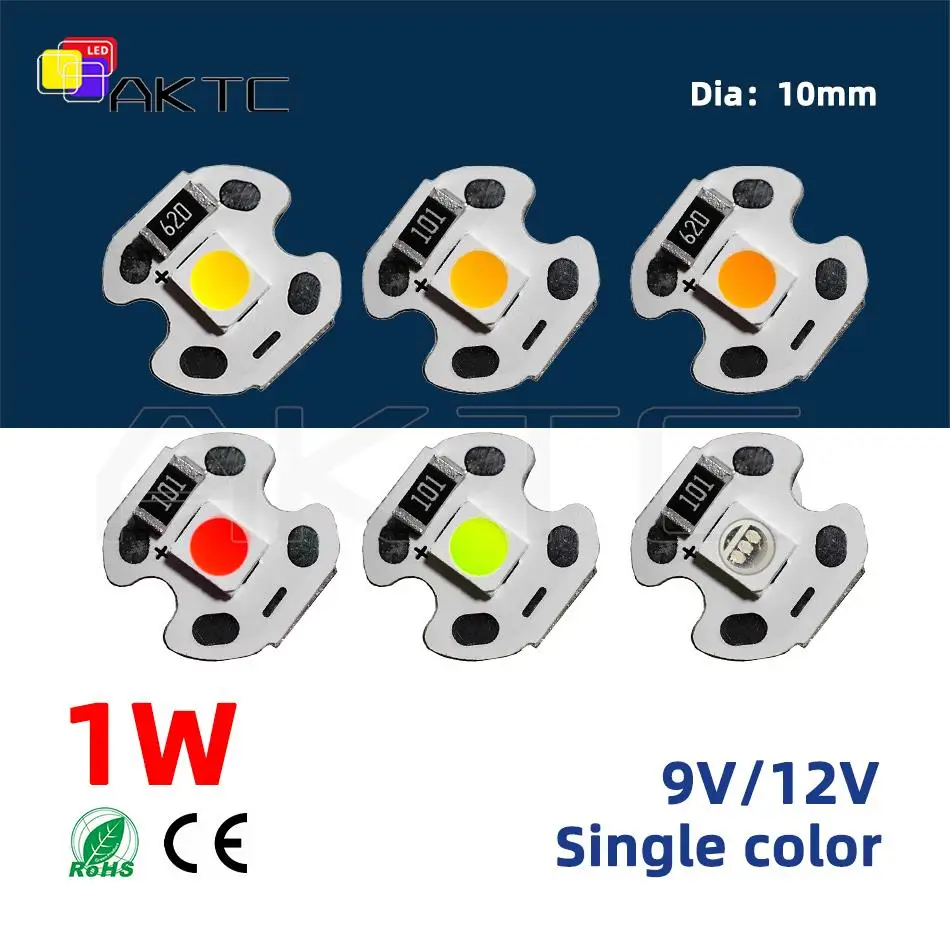 5pc diod diod LED 1W 9V 12V płyta lampa aluminiowa 10mm DIY SMD3030 koralik pojedynczy kolor ciepły biały naturalny jasno czerwony zielony niebieski