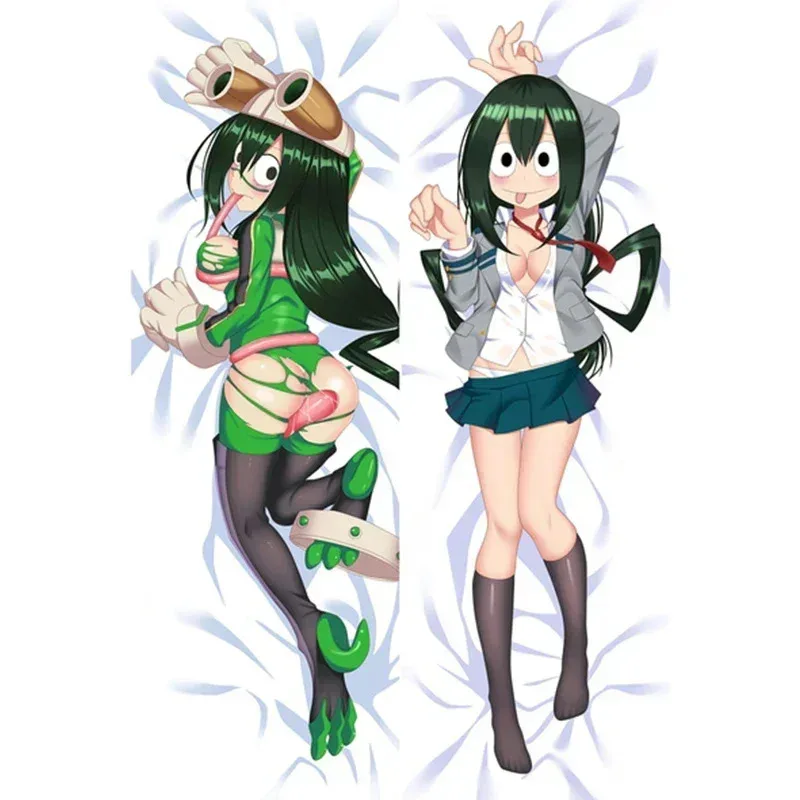 Japanese Anime My Academia Asui Tsuyu FROPPY Dakimakura Pillow Case Boku No Hero Fullbody Hing Cosplay Cushion Cover