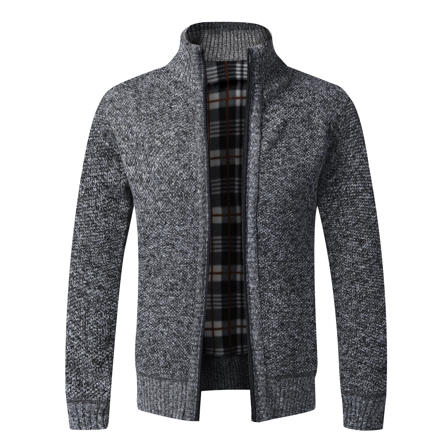 GQXAON Men Hooded Knit Fleece Jacket 5