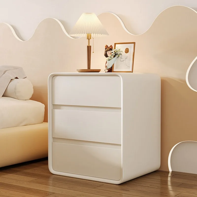 Installation-free all solid wood light luxury modern simple three-draw chest bedroom mini storage bedside table floor-to-ceiling