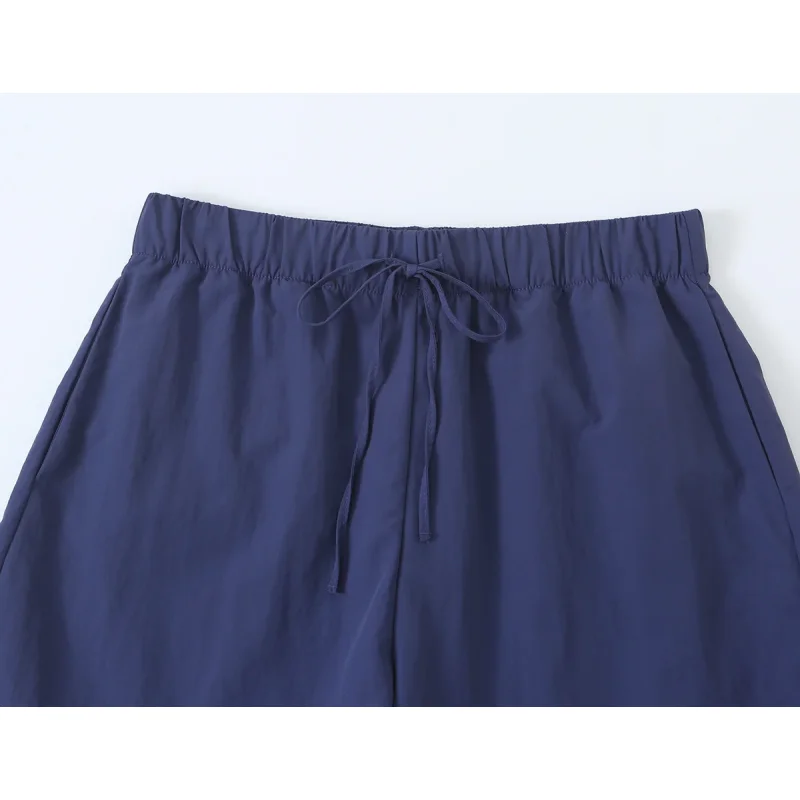 2026 Neue Revers-Reißverschluss-Cropped-Jacke & Elastische Weitbein-Hose Damen Zweiteiler Tech-Stoff Lässiger Passender Trainingsanzug – Detail 17