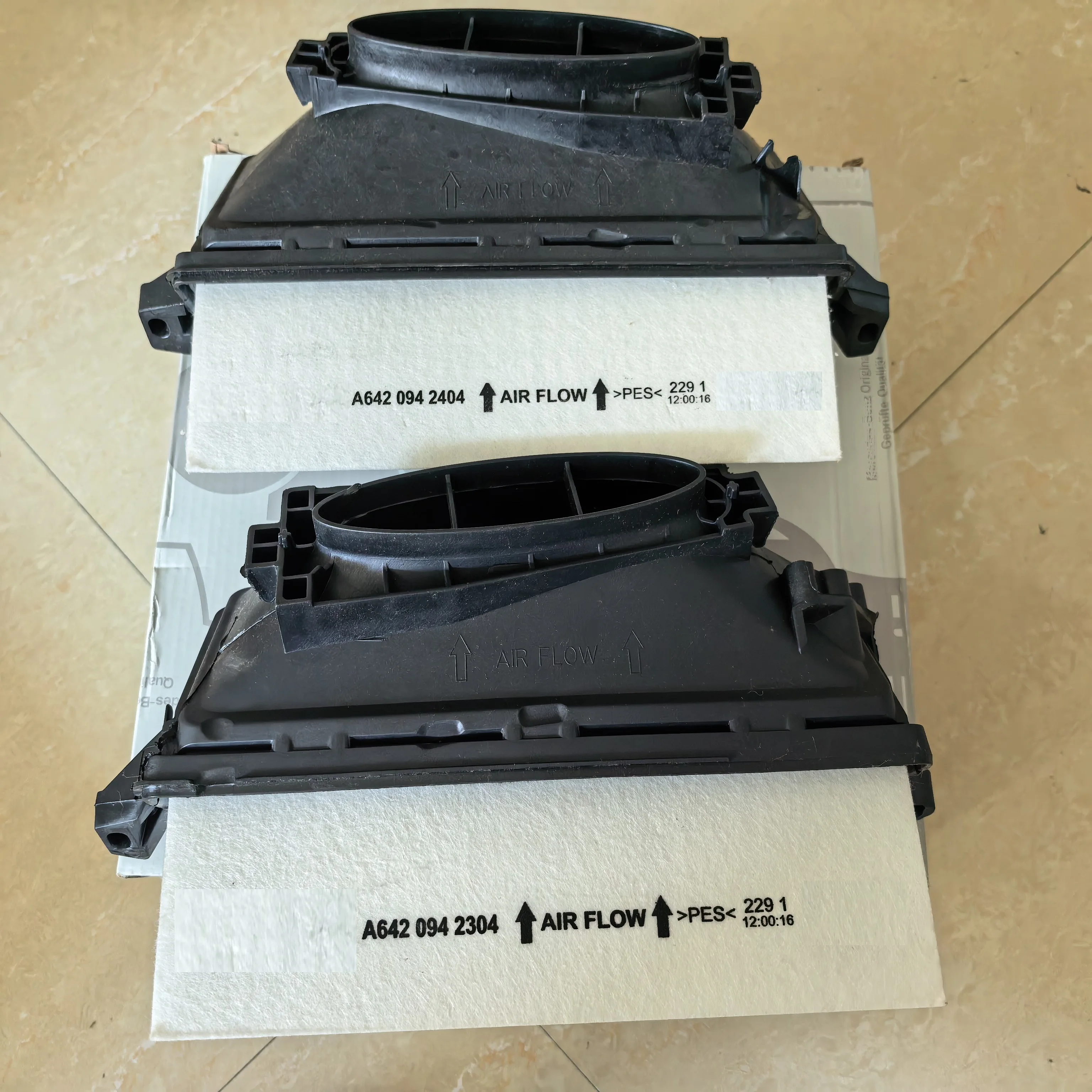 for Mercedes-Benz OM642 CDI Genuine Air Filter Set Left+Right A6420940000, A6420942304, A6420942404, 6420942304, 6420942404