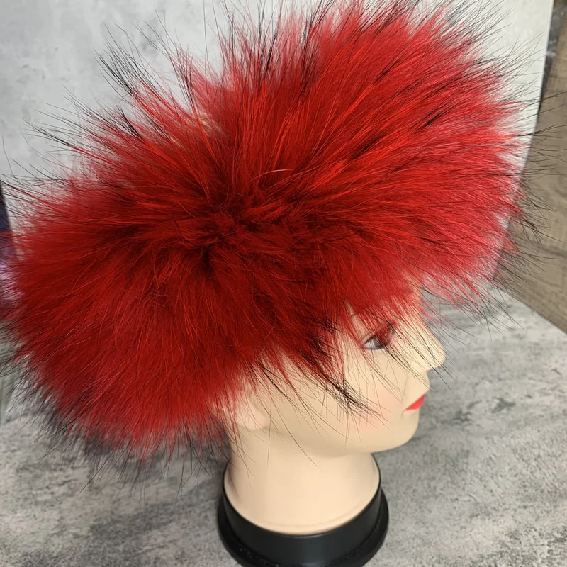 Fur Headband For Women Winter Warm Luxury Real Fur Hair Accesories