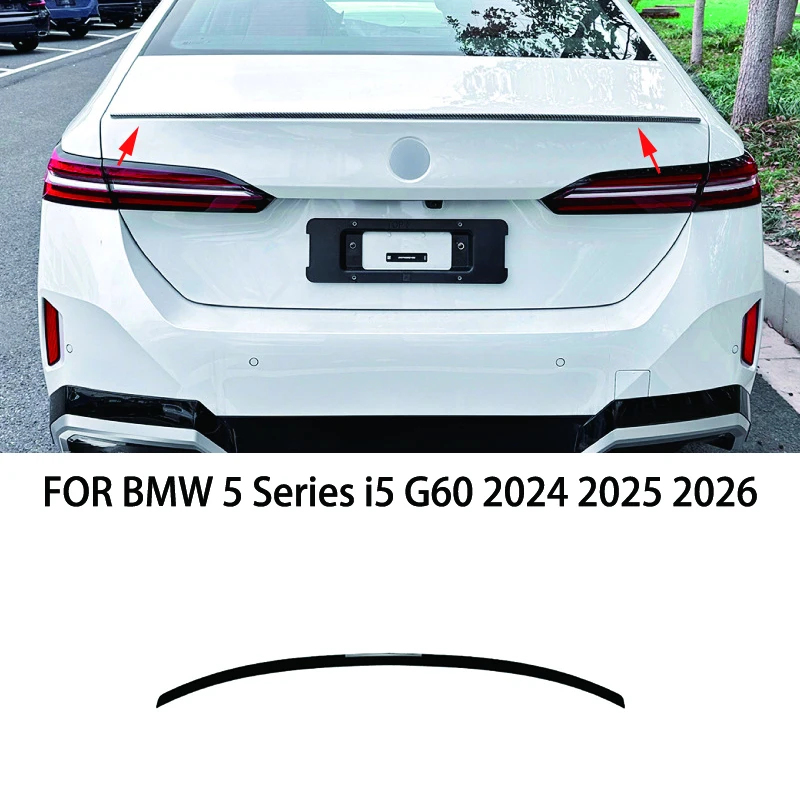 

Car accessories FIT For BMW 5 Series i5 G60 2024 2025 2026 black carbon fibre Rear Door Tail Trunk Spoiler Wing Lip