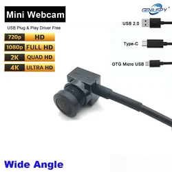 Mini Size Full HD 1080P 4MP 8MP USB Camera Wide Angle Lens Mini USB2.0 Type-C /OTG Micro USB CCTV Security Video Camera WebCam