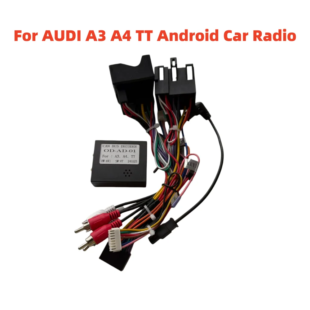 For AUDI A3 A4 TT SWC Plug& Play  Android Car Radio Canbus Box Decoder OD-AD-01 Wiring Harness Adapter Power Cable Car Stereo