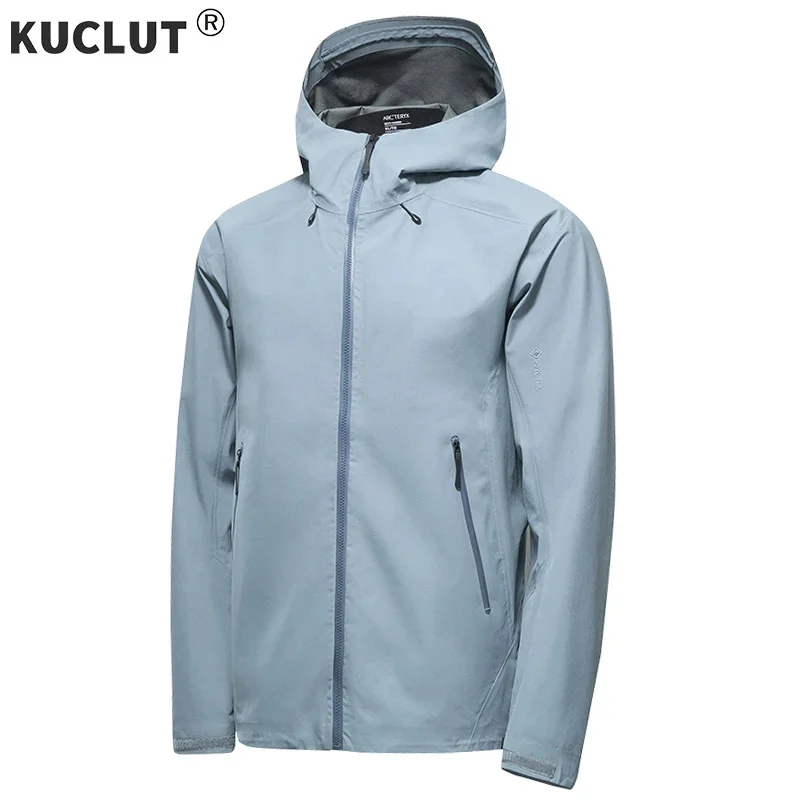 

Quality Brand Designer Men Hard Shell Tactical Jacket Autumn Outdoor Pressure Glue Full Zip Waterproof Hooded Hiking Safari Coat