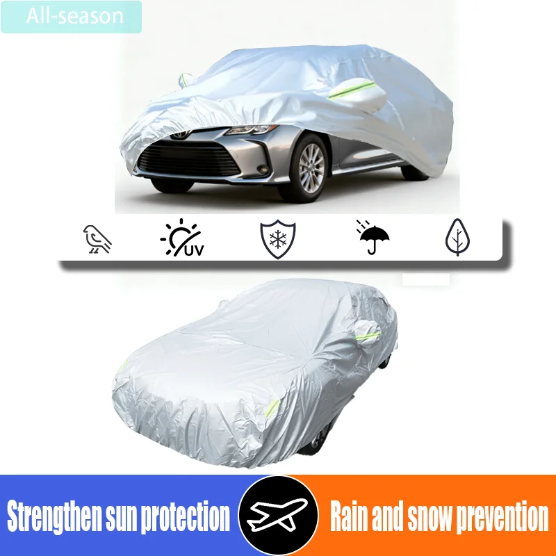 For Toyota Corolla and Daihatsu Sigra 2016-2025, thickened car covers for outdoor UV protection, sunscreen, rainproof, fogproof