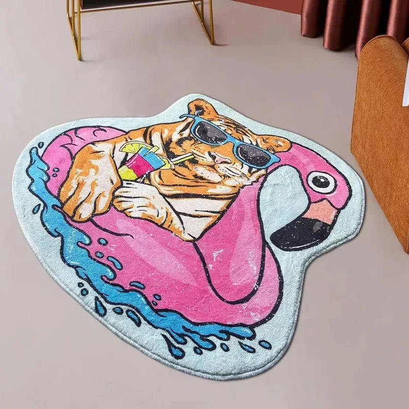 Funny Children Room Cute Padded Cashmere Carpet Dinosaur Shark Bedside Carpet Cute Animal Carpet   Rugs for Bedroom