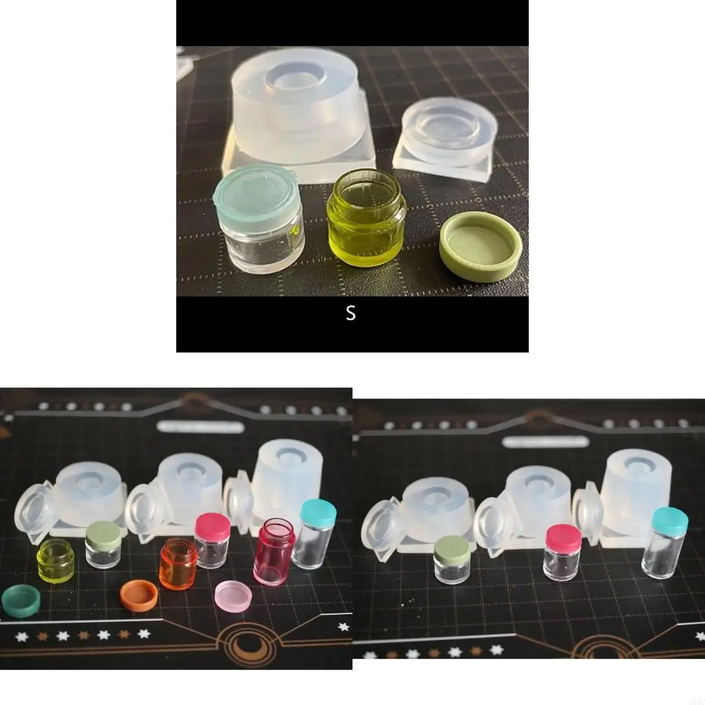 195C Silicone Mold Set for 3D Dropper Bottles Mini Candy Cans Epoxy Resin Molds for DIY Handmade Jewelry Tool Ornament