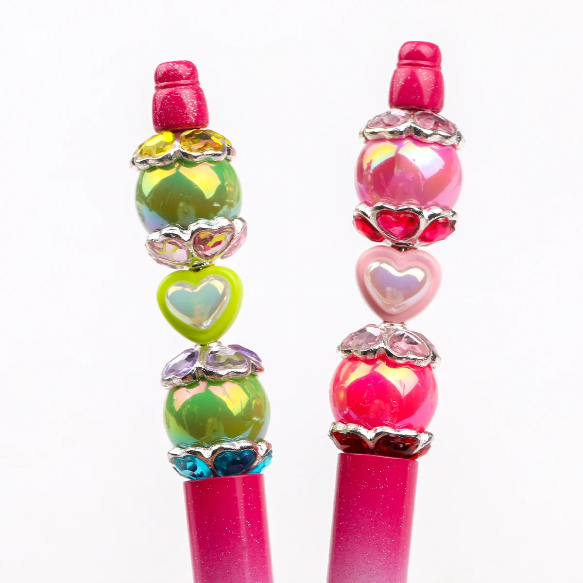 5pcs/10pcs Multicolor Embed Heart Shape Rhine Stone Flower Tray Zinc Alloy Beads with 3mm Drilled Holes Beads