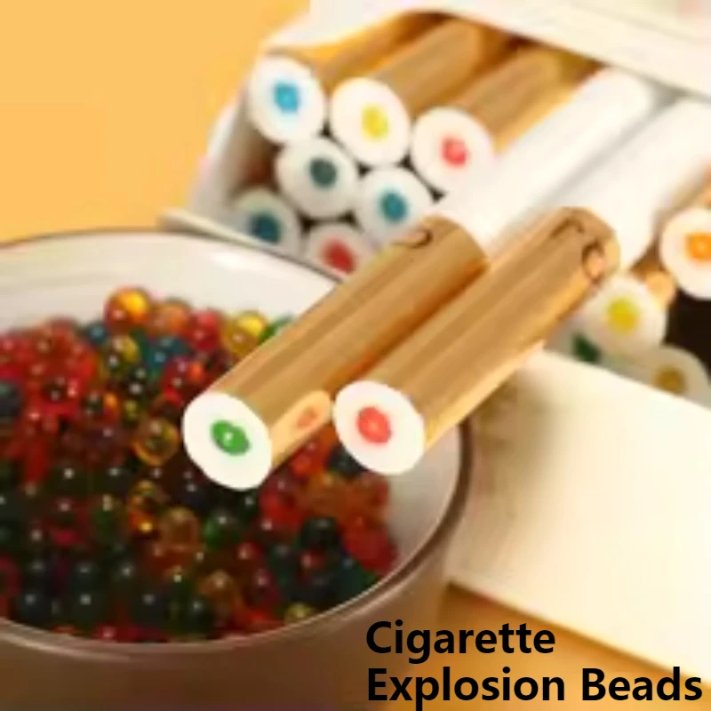 200PCS Mix Fruit Mint flavor Explosion Cigarette Pops balls with Pusher Tool Smoking explosion beads Black Ice mint Burst Bead