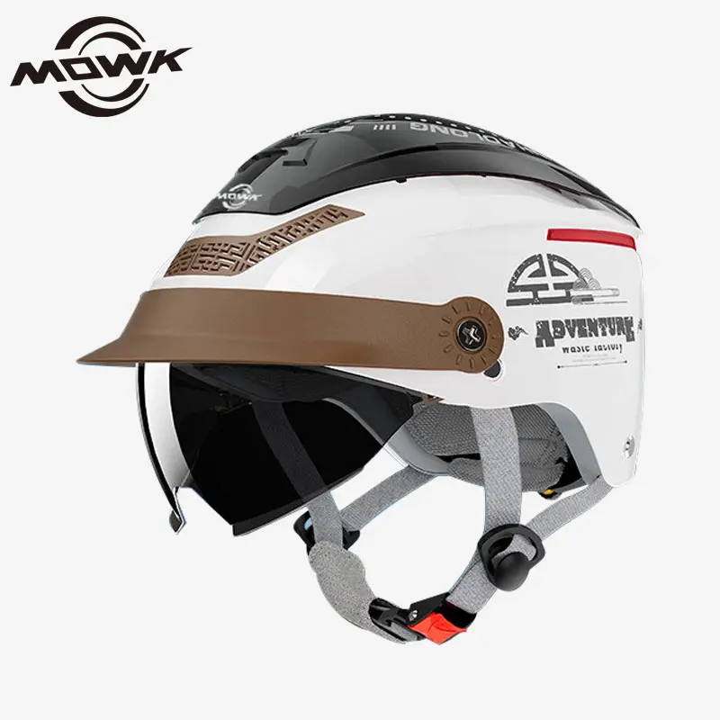 MOWK Motorcycle Helmet Summer Breathable Men Women Electric Jet Scooter Half Helmet Large Sunroof Open Face Moto MTB Bike Helmet