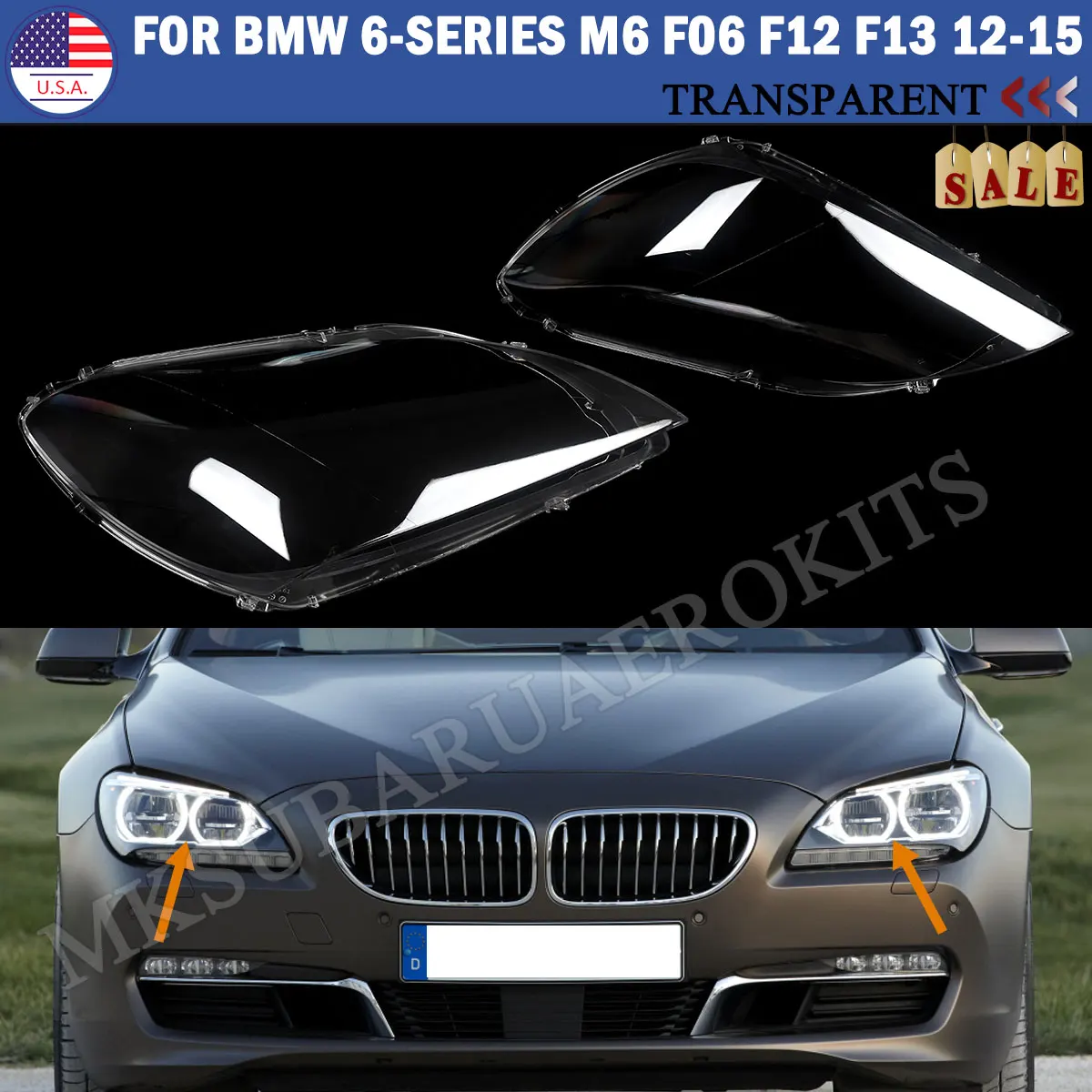 

Пара линз для фар для BMW 6 серии M6 F06 F12 F13 640i 650i
