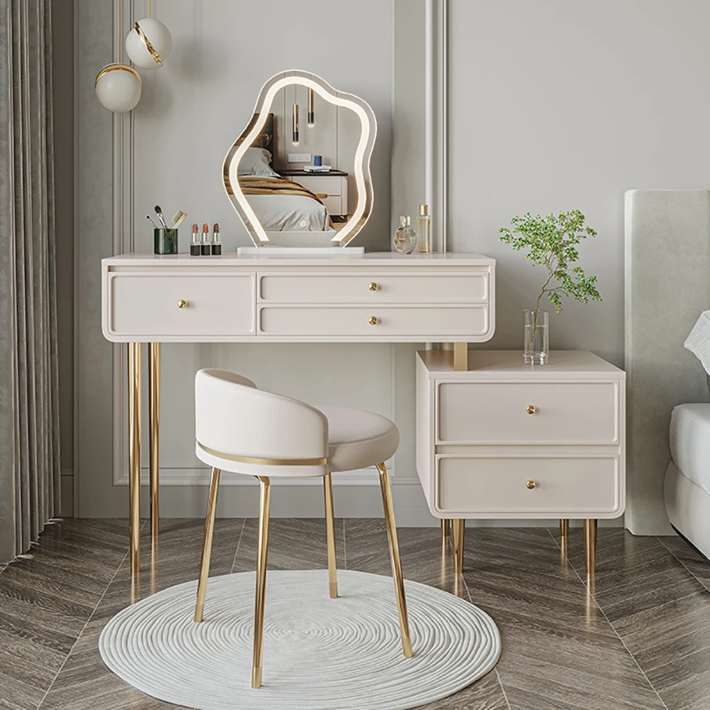 

Storage Vanity Table Makeup Luxury Modern Vanity Table Bedroom Drawer Tocador De Maquillaje Mueble Con Espejo Bedroom Furniture