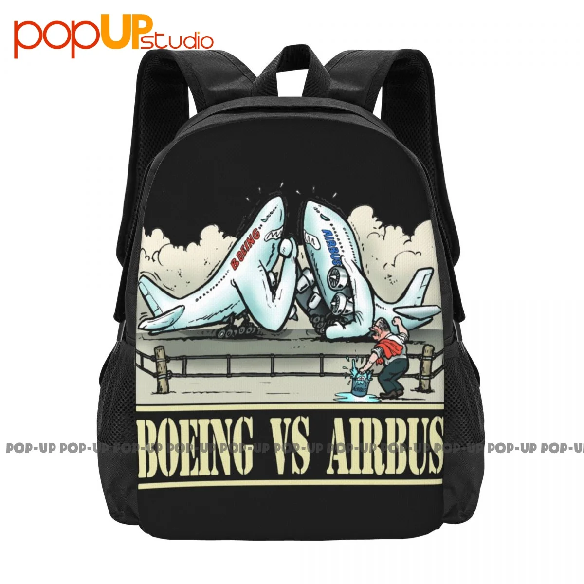 Boeing Vs Airbus Backpack Large Capacity Print Training Sports Style Riding Backpack